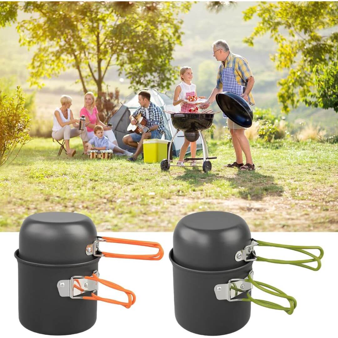 TATEMU アウトドア調理セット｜1〜2人用 軽量クッカー＆パン 【未来雅™】