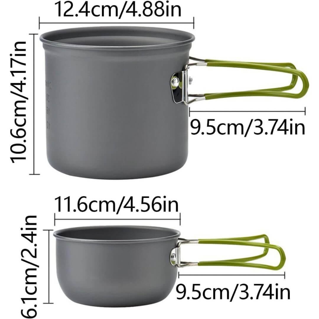 TATEMU アウトドア調理セット｜1〜2人用 軽量クッカー＆パン 【未来雅™】