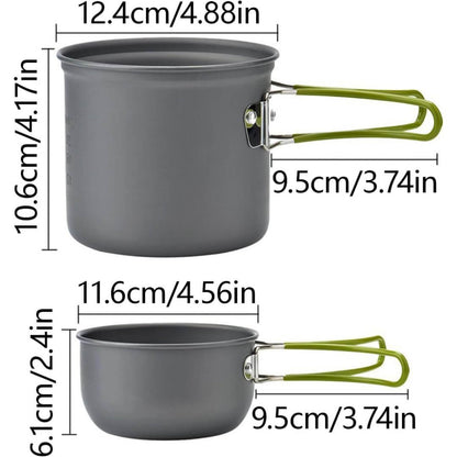 TATEMU アウトドア調理セット｜1〜2人用 軽量クッカー＆パン 【未来雅™】