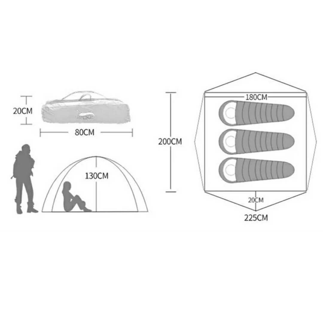 ⛺【Desert Fox】自動展開式ダブルテント｜3～4人用アウトドア対応モデル