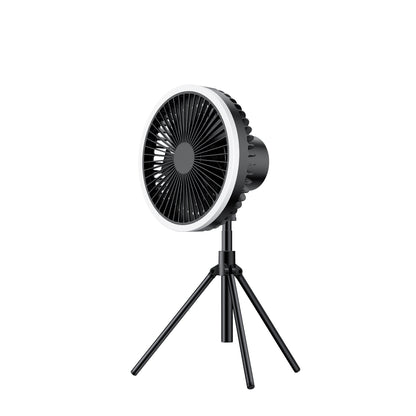 トリプルブリーズ・キャンプファン｜LEDライト・モバイルバッテリー搭載の多機能ミニ扇風機【未来雅™】